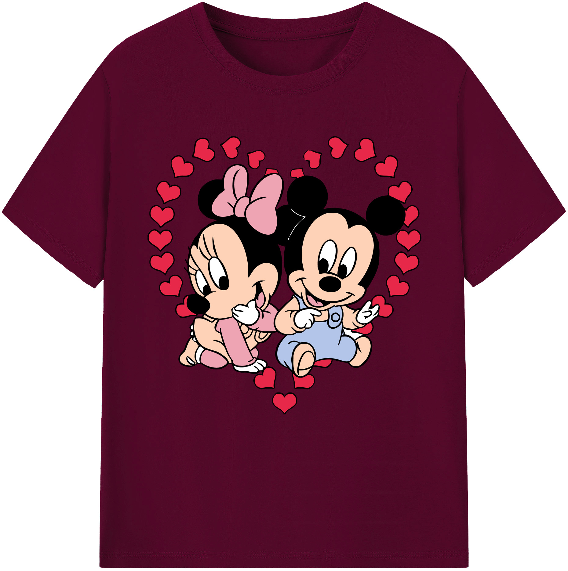 （画像用） ミッキーマウス Mickey Mouse レディースカジュアルプリントTシャツ（綿100％）